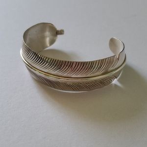 Sterling Silver Feather Cuff Bracelet